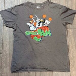 Space Jam Graphic mens T-Shirt - Gray with Characters